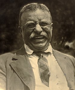 Theodore Roosevelt nevet, 1910 körül (f/w fotó) alkotó: Charles Duprez