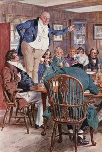 Illusztráció Charles Dickens The Pickwick Papers című könyvéhez (színes litográfia)