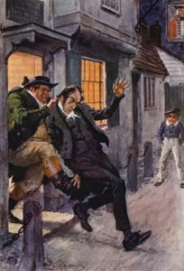 Illusztráció Charles Dickens The Pickwick Papers című könyvéhez (színes litográfia) alkotó: Charles Edmund (after) Brock