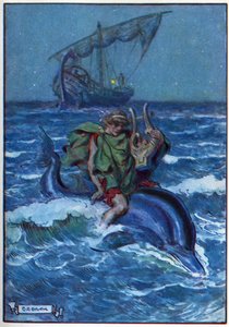 Arion, a "Gyermekóra: Történetek a klasszikusokból" című filmből, a Waverley Book Company kiadása alkotó: Charles Edmund Brock