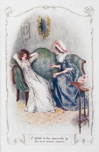 Többször is a legkomolyabb módon beszélgettem vele, Jane Austen "Büszkeség és balítélet" című illusztrációja (színes litó) alkotó: Charles Edmund Brock