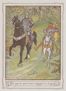 Illusztráció Ivanhoe-hoz, Sir Walter Scott (színes litó) alkotó: Charles Edmund Brock