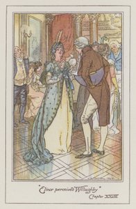 Illusztráció: Jane Austen az érzékhez és érzékhez (színes litó) alkotó: Charles Edmund Brock
