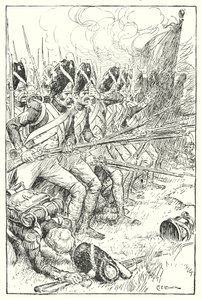 A francia gárda Waterloo-ban (litho) alkotó: Charles Edmund Brock