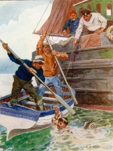 A Két ember a csónakban vadul kezdett verni és ásni egy utálatos tárgyat alkotó: Charles Edmund Brock