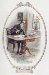 Prédikációt írni (színes litó) alkotó: Charles Edmund Brock