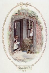 Amikor a napi kötelességek véget értek (színes litó) alkotó: Charles Edmund Brock