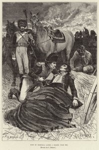 Mort du Marechal Lannes és Essling; Napóleon és a haldokló Lannes marsall az aspern-esslingi csatában, Ausztriában