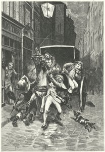 Georges Cadoudal, a francia forradalmi rezsim elleni breton összeesküvő letartóztatása alkotó: Charles Edouard Delort