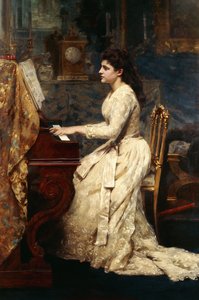 Egy fiatal lány zongorázik, 1891