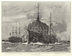 Chamberlain úr Dél-Afrikába indul, H M S Good Hope távozik Portsmouth kikötőjéből