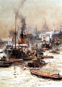 A Temze a St Pauls alatt alkotó: Charles Edward Dixon