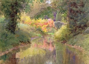 Ősz a kertben a Hoghton Towernél, Lancashire-ben alkotó: Charles Edwin Flower