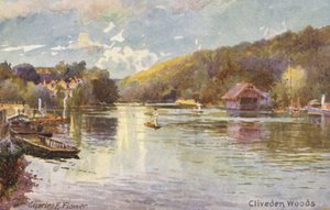Temze folyó: Cliveden Woods (színes litográfia)