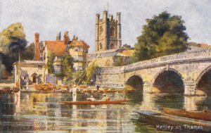 Temze folyó: Henley on Thames (színes litográfia) alkotó: Charles Edwin Flower