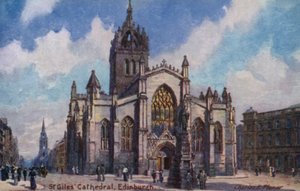 St Giles katedrális, Edinburgh, Skócia (színes litó)