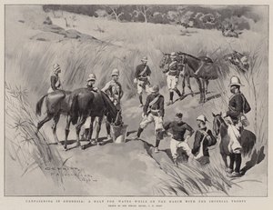 Kampány Rodéziában, megállás a vízért menet közben a birodalmi csapatokkal alkotó: Charles Edwin Fripp