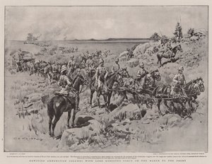 Haubicos lőszeroszlopok Lord Robert hadával a front menetén alkotó: Charles Edwin Fripp