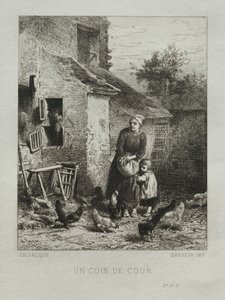 Az udvar sarka alkotó: Charles Emile Jacque