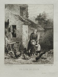 Az udvar sarka. alkotó: Charles Emile Jacque
