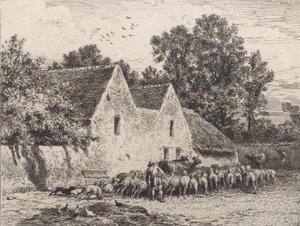 Egy farm, 1864. alkotó: Charles Emile Jacque