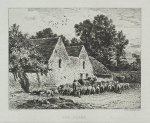 Egy parasztház. alkotó: Charles Emile Jacque
