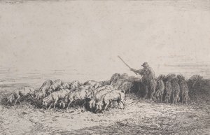 Egy disznócsorda, 1850. alkotó: Charles Emile Jacque
