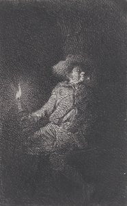 Egy ember a barlangban, 1842. alkotó: Charles Emile Jacque