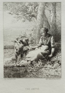 Szeretet. alkotó: Charles Emile Jacque