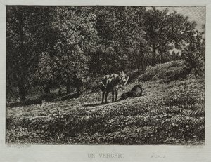 Egy gyümölcsöskert alkotó: Charles Emile Jacque
