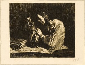 Egy férfi mellszobra alkotó: Charles Emile Jacque
