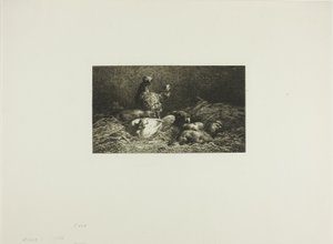 Csirkék a fészkükben alkotó: Charles Emile Jacque