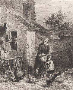 Az udvar sarka, 1864. alkotó: Charles Emile Jacque