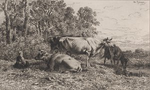 Holland tehenek, 1864. alkotó: Charles Emile Jacque