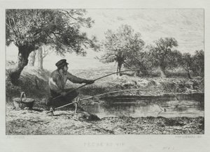Halászat alkotó: Charles Emile Jacque