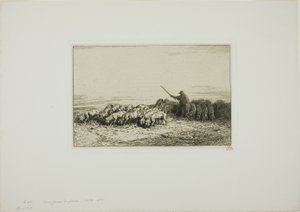 Disznócsorda alkotó: Charles Emile Jacque