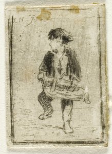 Hurdy-Gurdy Player alkotó: Charles Emile Jacque