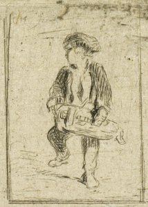Hurdy-Gurdy Player alkotó: Charles Emile Jacque