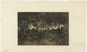 Az erdőben alkotó: Charles Emile Jacque