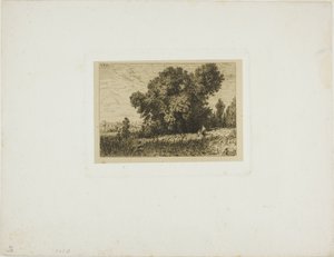 Aligre-szigeti táj, két nővel alkotó: Charles Emile Jacque