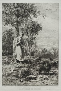 A pulykák őrzője alkotó: Charles Emile Jacque