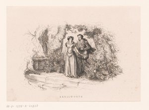 Pár a kertben Kenilworth (cím az objektumon) alkotó: Charles Emile Jacque