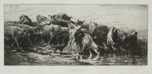 LAbreuvoir, 1866. alkotó: Charles Emile Jacque