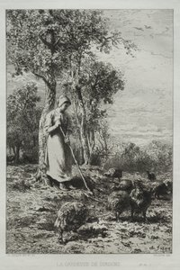 A pulykaőr. alkotó: Charles Emile Jacque