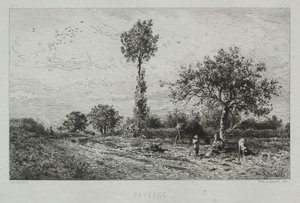 Tájkép. alkotó: Charles Emile Jacque