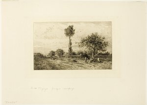 Táj kanyargós úton alkotó: Charles Emile Jacque