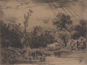 Táj zivatarral, 1848. alkotó: Charles Emile Jacque