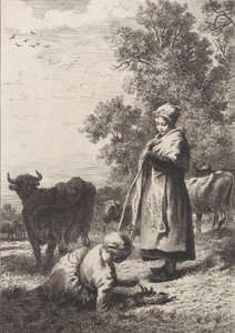 Kis tejeslányok, 1864. alkotó: Charles Emile Jacque