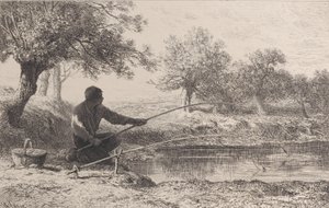 Csalihalászat, 1864. alkotó: Charles Emile Jacque