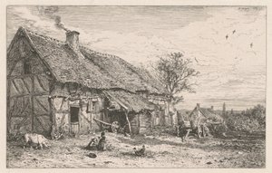 Parasztház alkotó: Charles Emile Jacque
